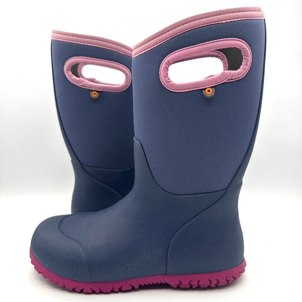 Bogs Kids York Solid Waterproof Winter Boots Grape Purple Pink Youth Sz 4 EU‎ 37